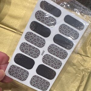 Leopard Print Nail Wraps - Black and Gray